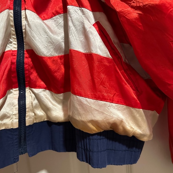 Vintage Reversible American Flag Zip Up Bomber Jacket Lew Magram NY Men’s L - Picture 6 of 11